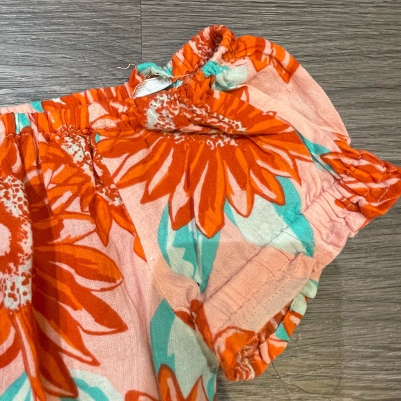 XS Orange AERIE Floral Off-the-shoulder Top Blouse - Picture 4 of 5
